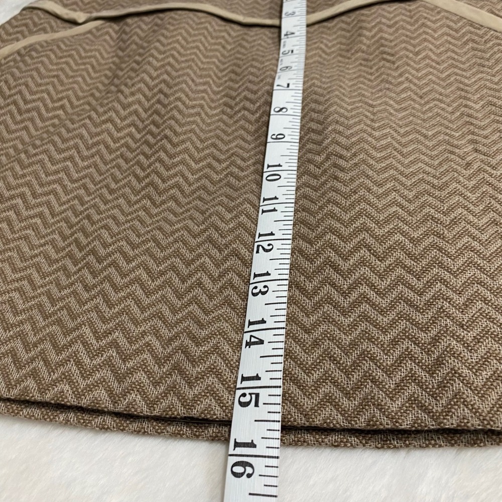 J. Crew 90's Wool Blend Chevron Mini Skirt Tan Size‎ 10 Y2K Academia Preppy - Picture 4 of 7